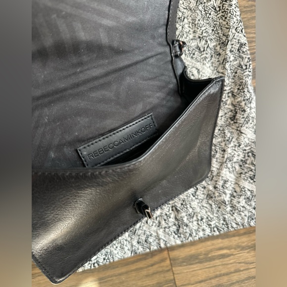 Rebecca Minkoff Chevron Love Small Black Leather Crossbody Bag - Picture 6 of 8